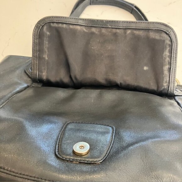 COACH F24961 Black Campbell Large Carryall Tote Leather Shoulder Bag - Picture 12 of 16